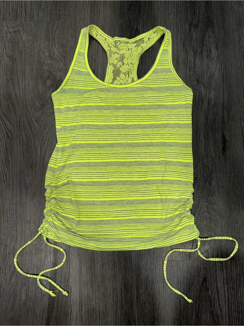Neon Striped & Lace Racerback 2010 Tank Top
